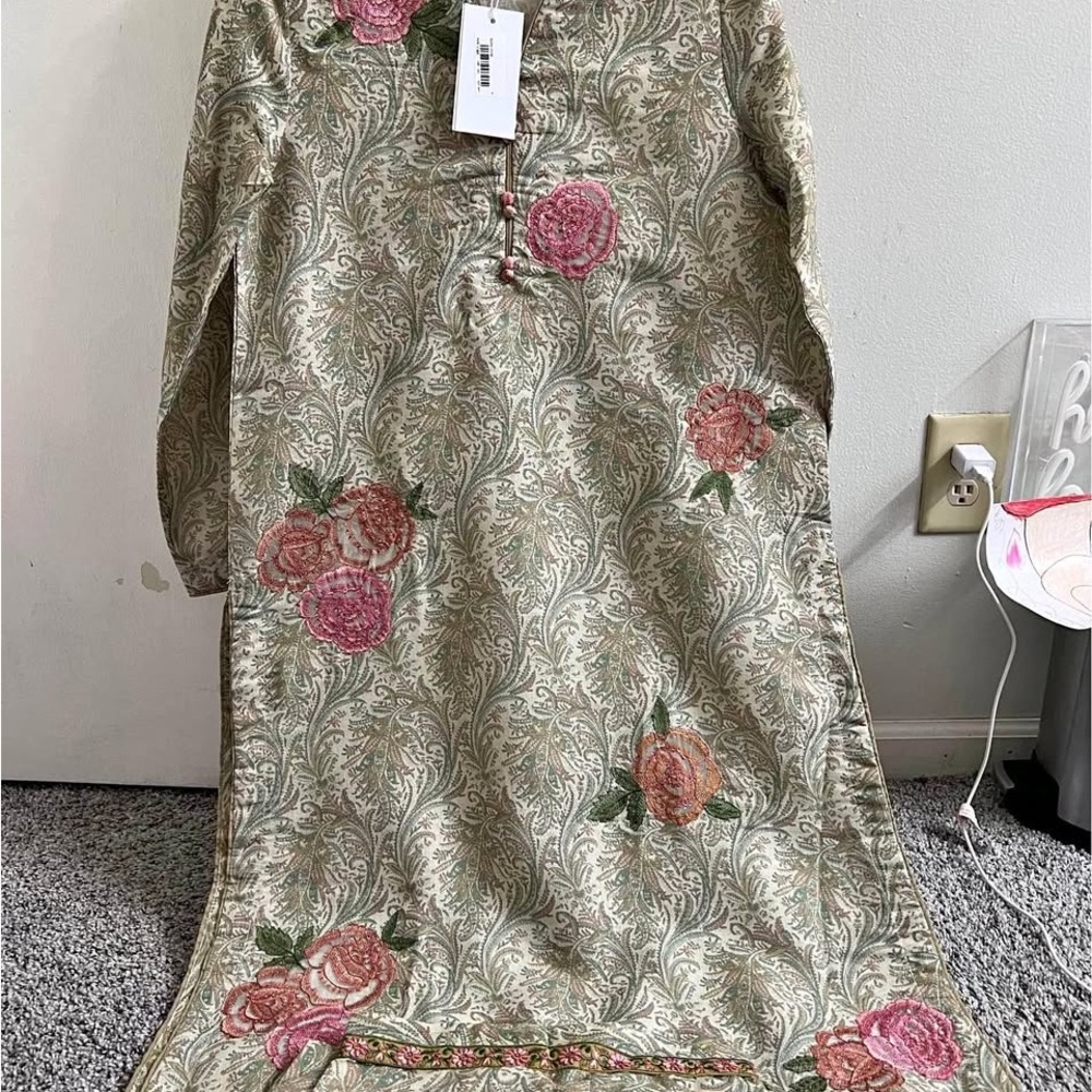 Floral Embroidered Long Dress Ethnic Brand